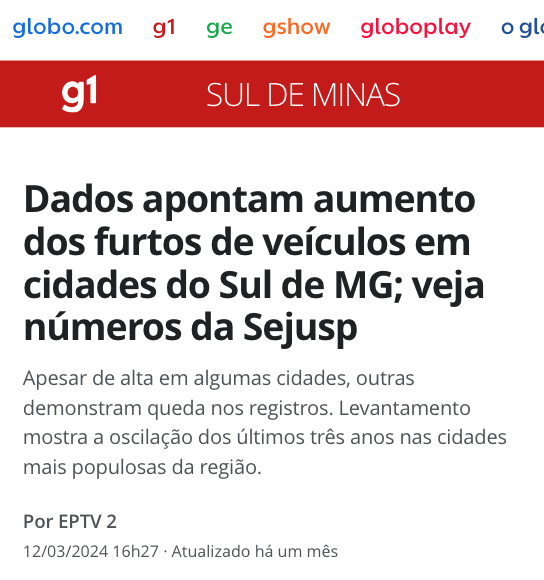 Print de reportagem com o texto