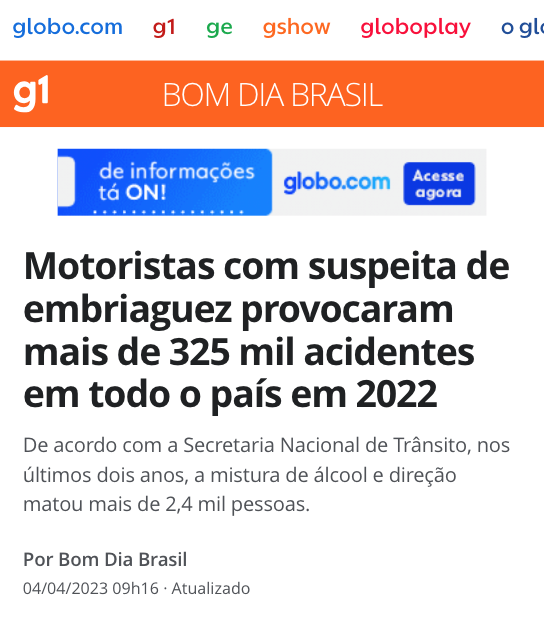 Print de reportagem com o texto