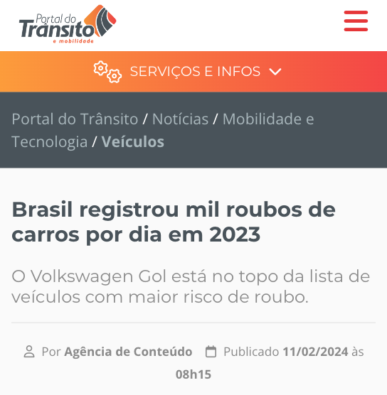 Print de reportagem com o texto