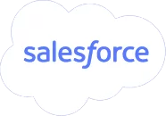 Logotipo da Salesforce, parceira da Loovi Seguros, representando colaboração estratégica no mercado de seguros digitais.